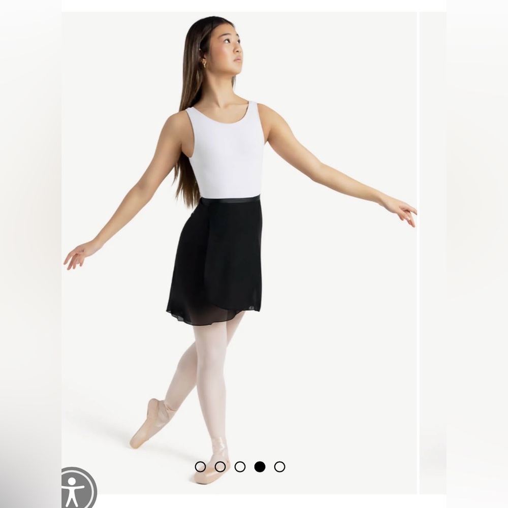 Women's Capezio Black Sheer Ballet Dance Wrap Asymmetrical Skirt NWT